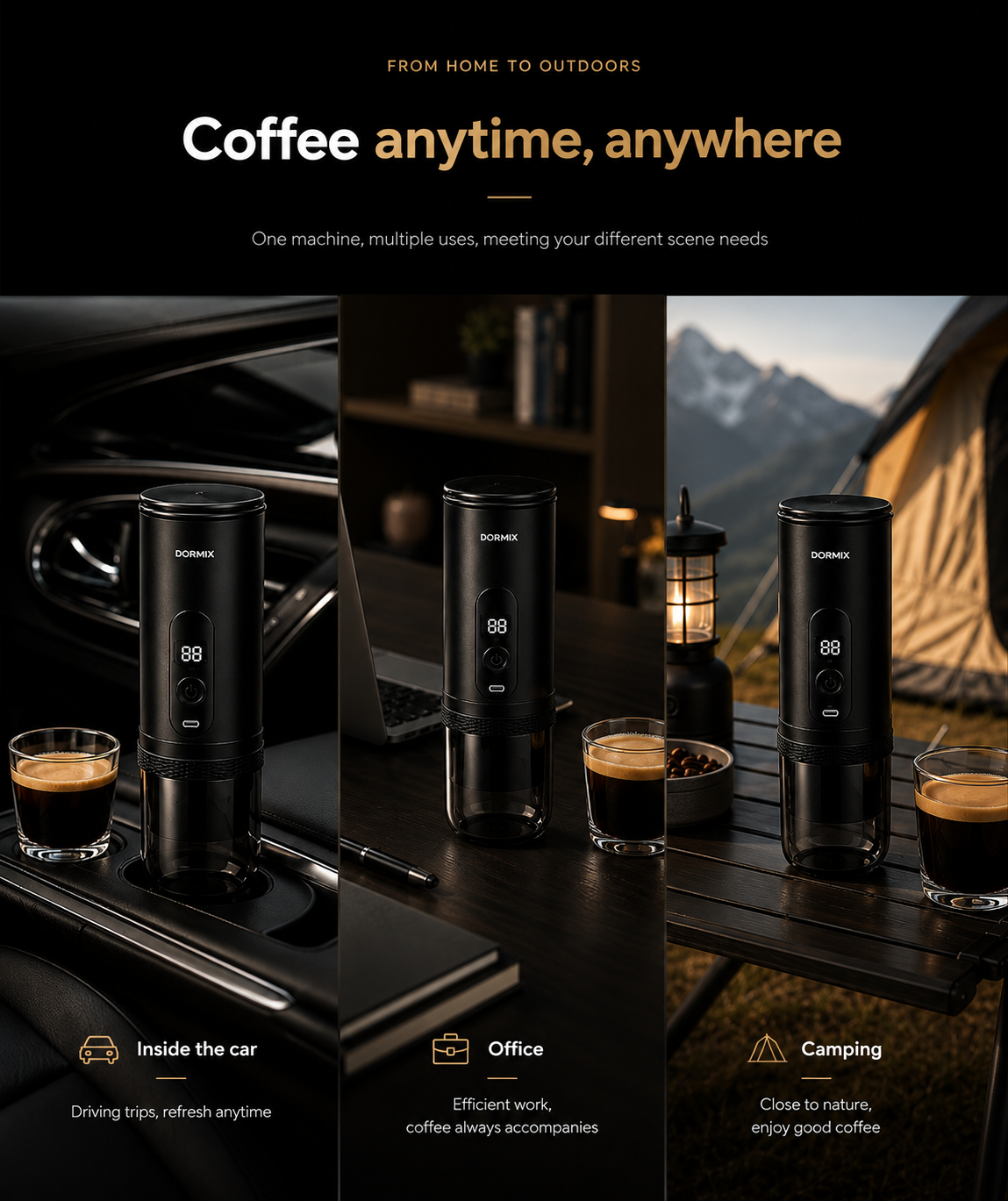 Portable Espresso Machine, Self-Heating